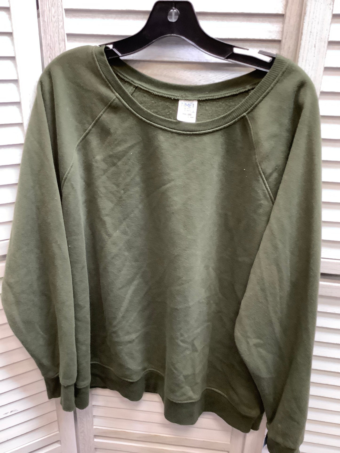 Green Sweatshirt Crewneck Time And Tru, Size 2x