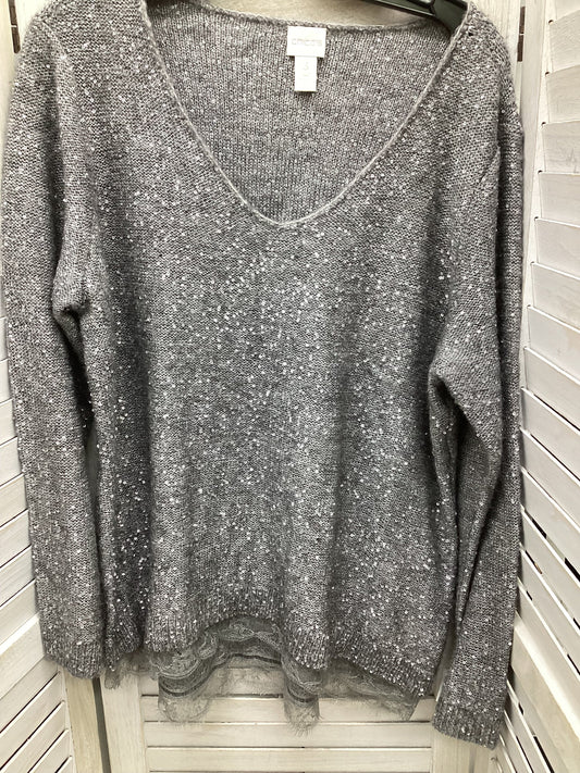 Sweater By Chicos In Grey, Size: Xl