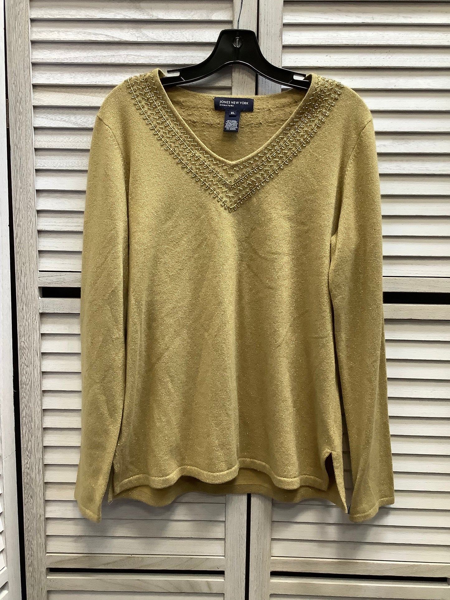 Sweater By Jones New York In Tan, Size: Xl