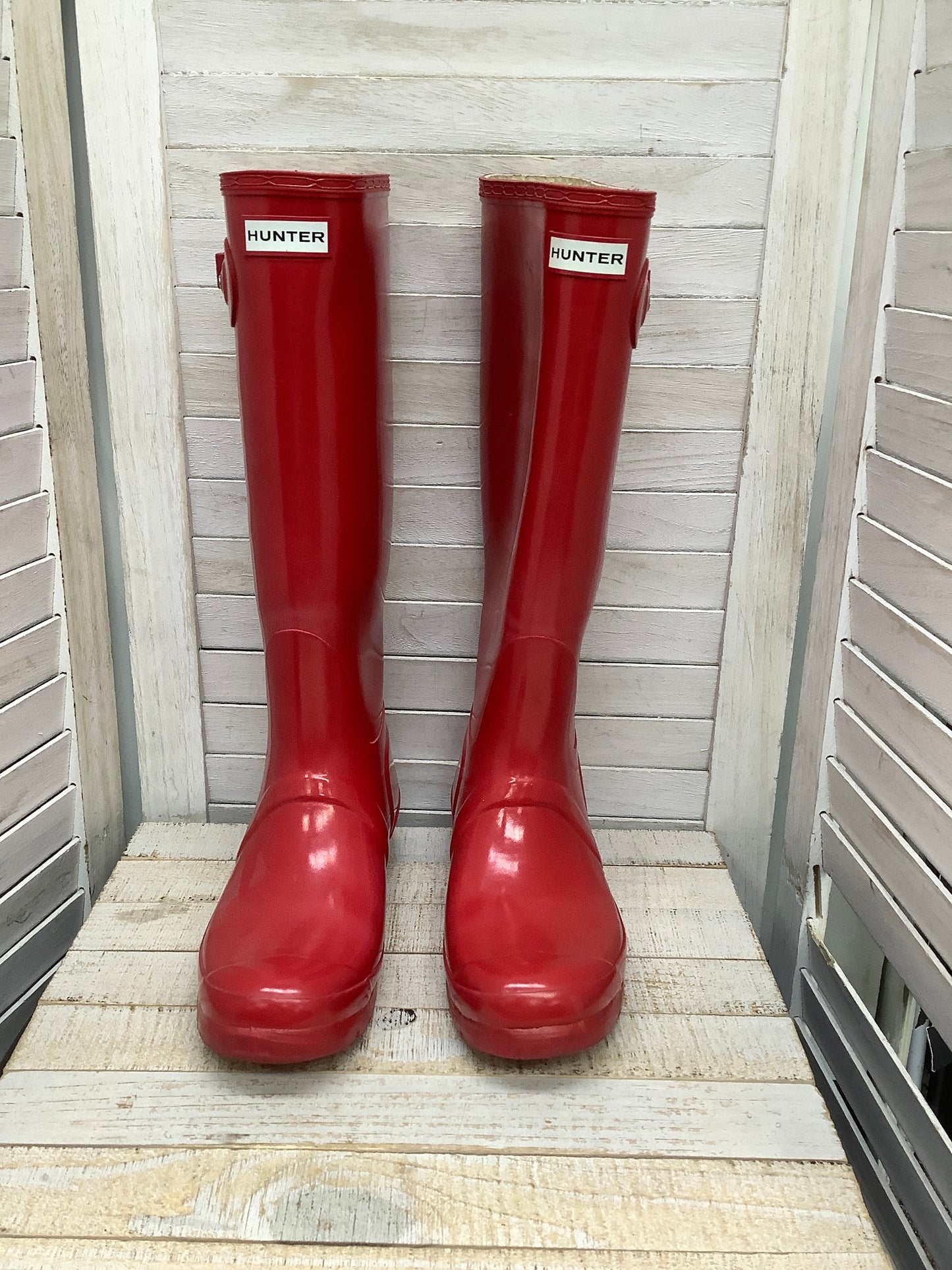 Red Boots Rain Hunter, Size 9