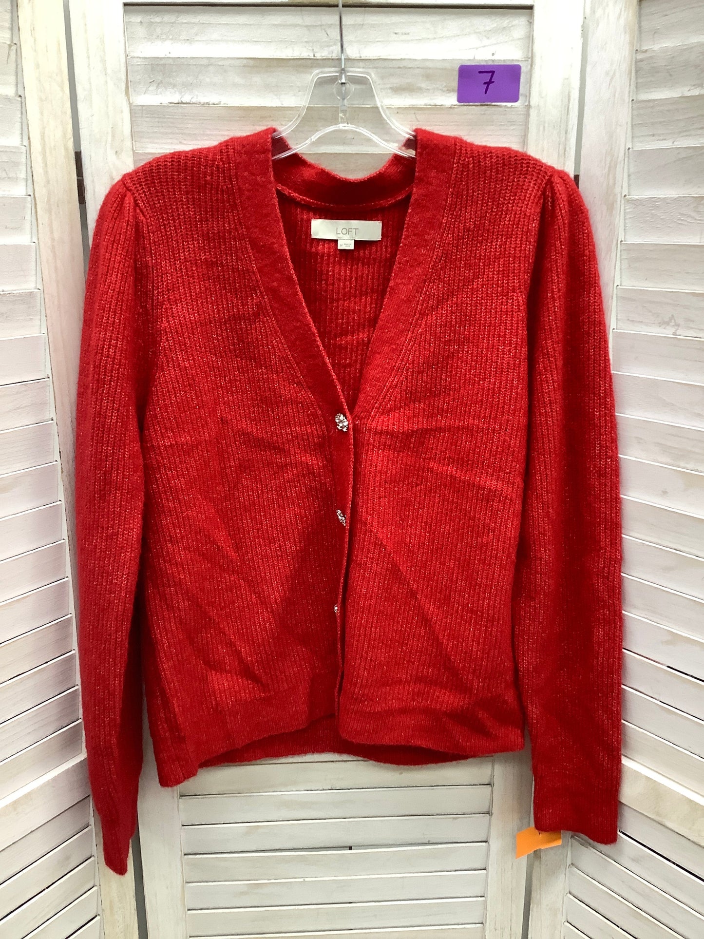 Red Cardigan Loft, Size M