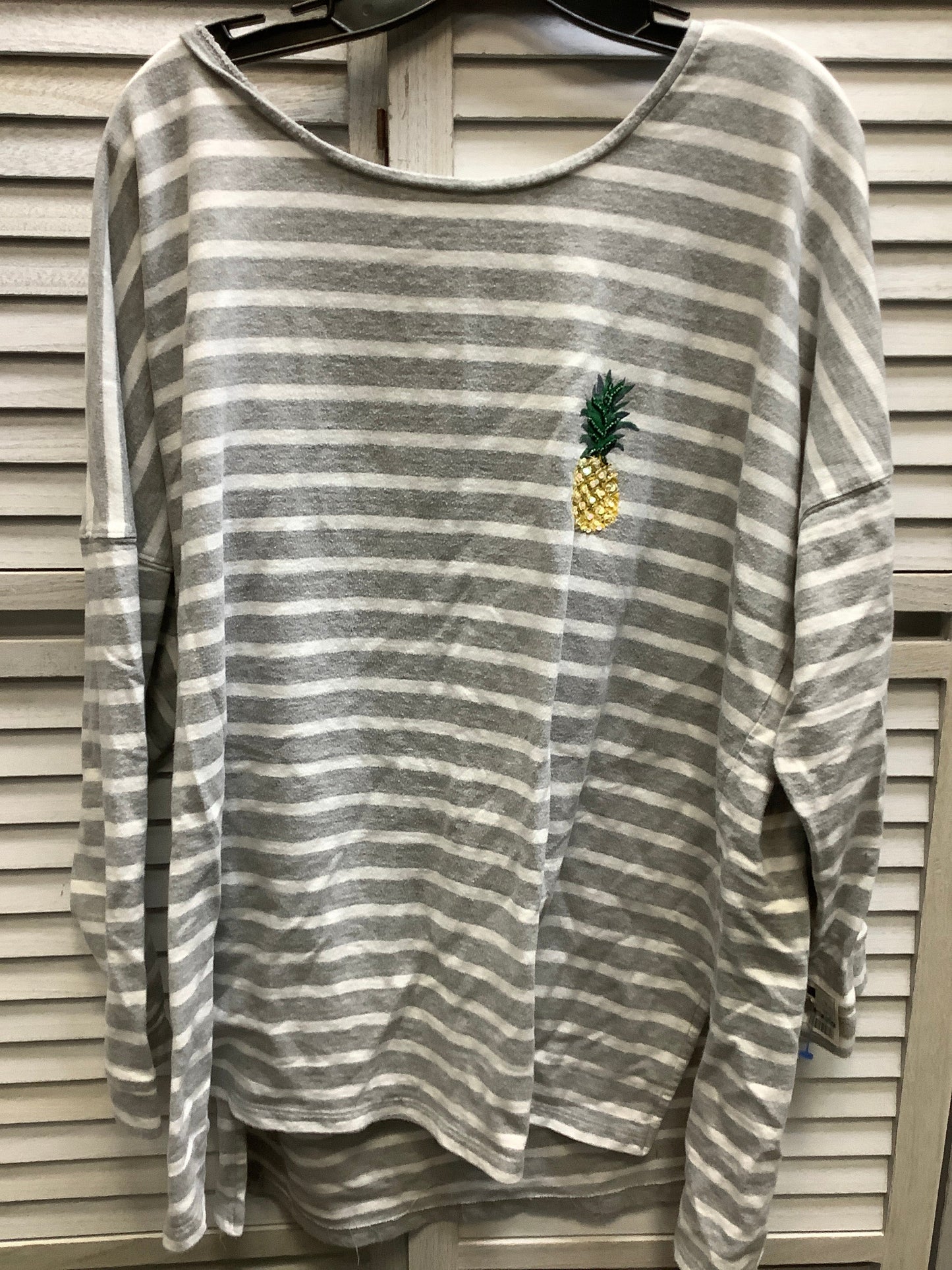 Striped Top Long Sleeve Crown And Ivy, Size Xl