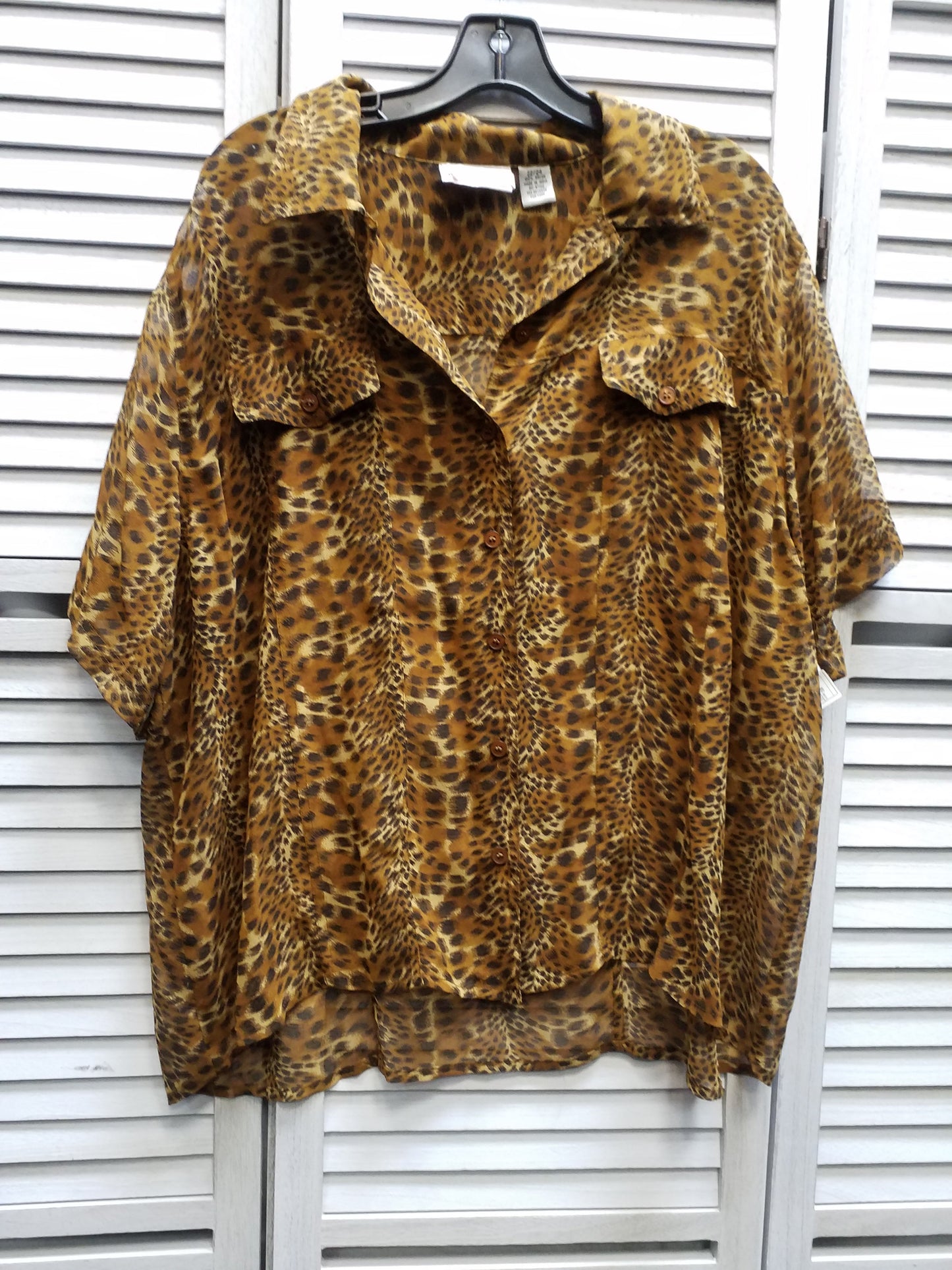 Animal Print Top Short Sleeve Fashion Bug, Size 3x