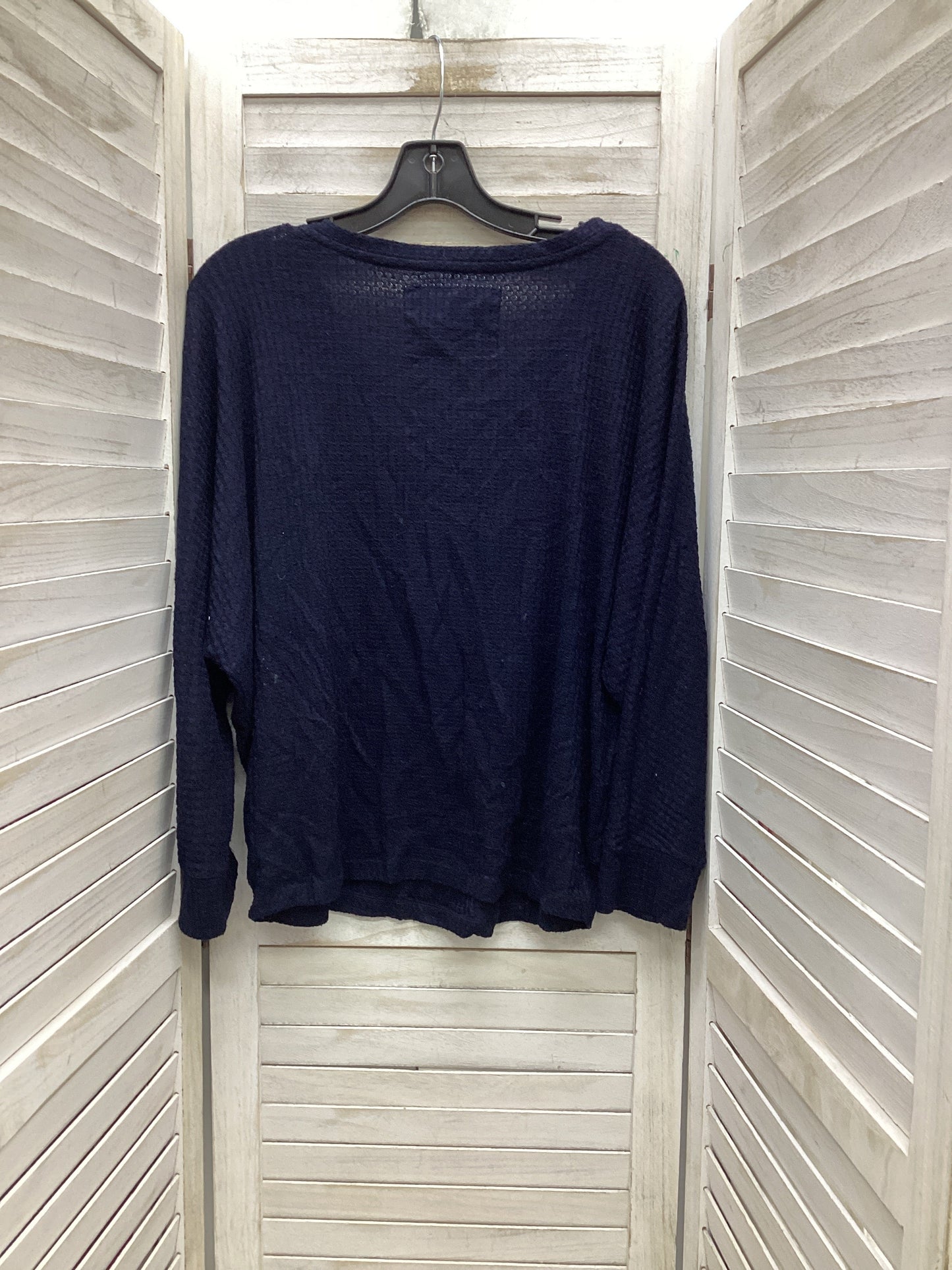 Top Long Sleeve By Anthropologie In Navy, Size: M