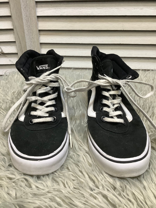 Black White Shoes Sneakers Vans, Size 7