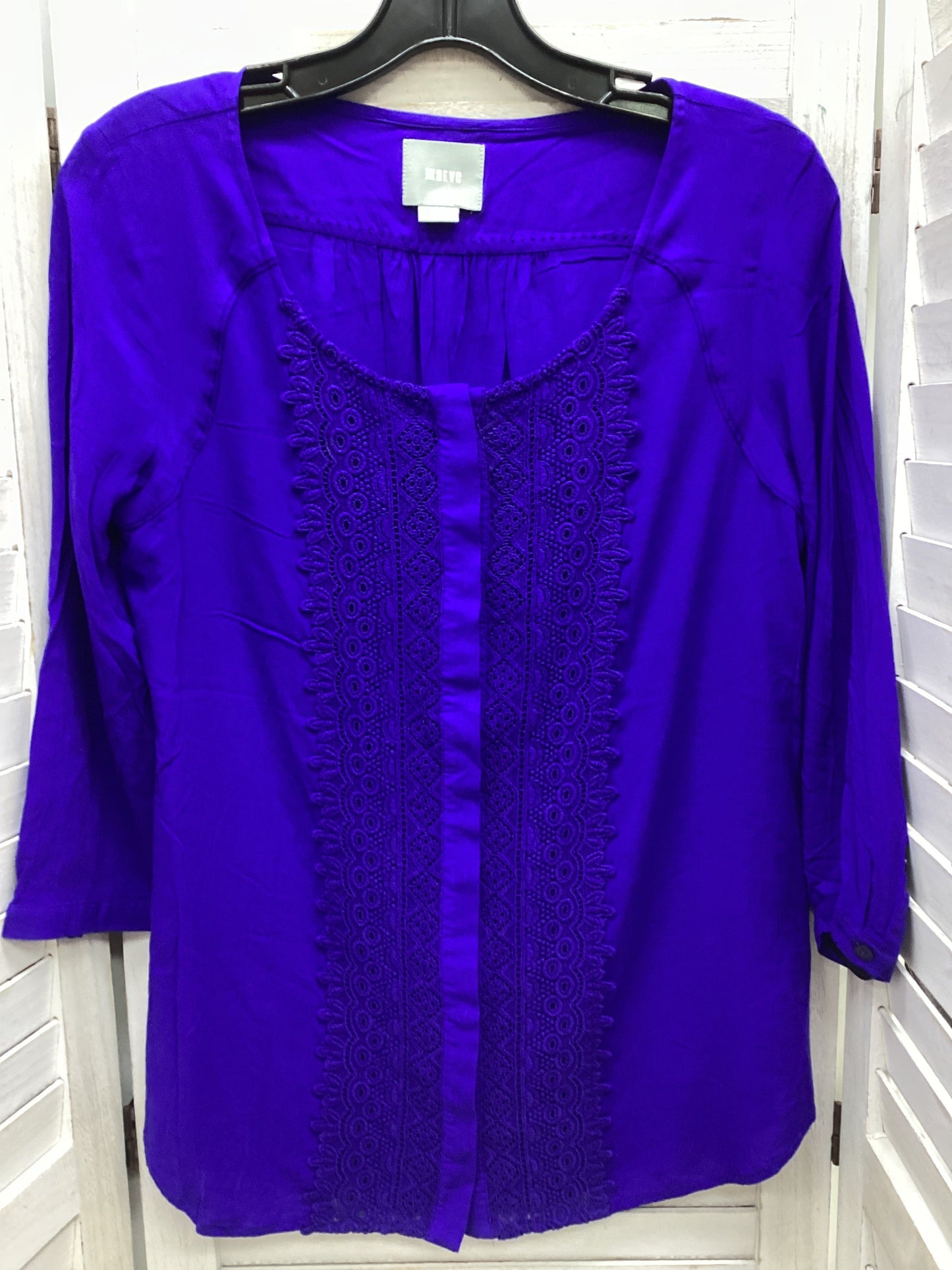 Top 3/4 Sleeve By Maeve In Blue, Size: M