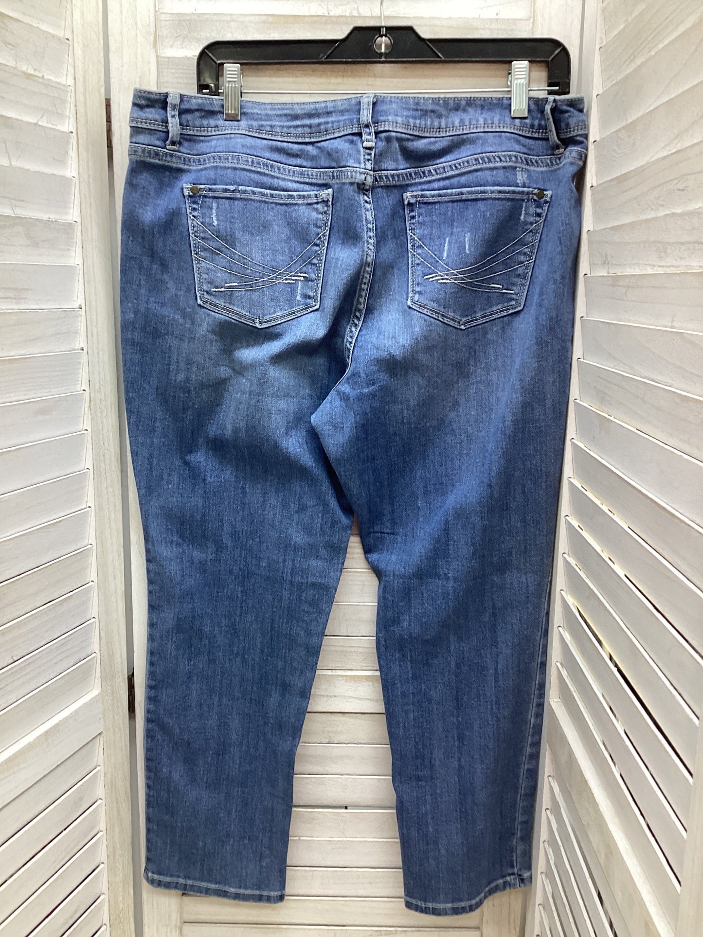 Jeans Skinny By Simply Vera In Blue Denim, Size: 14