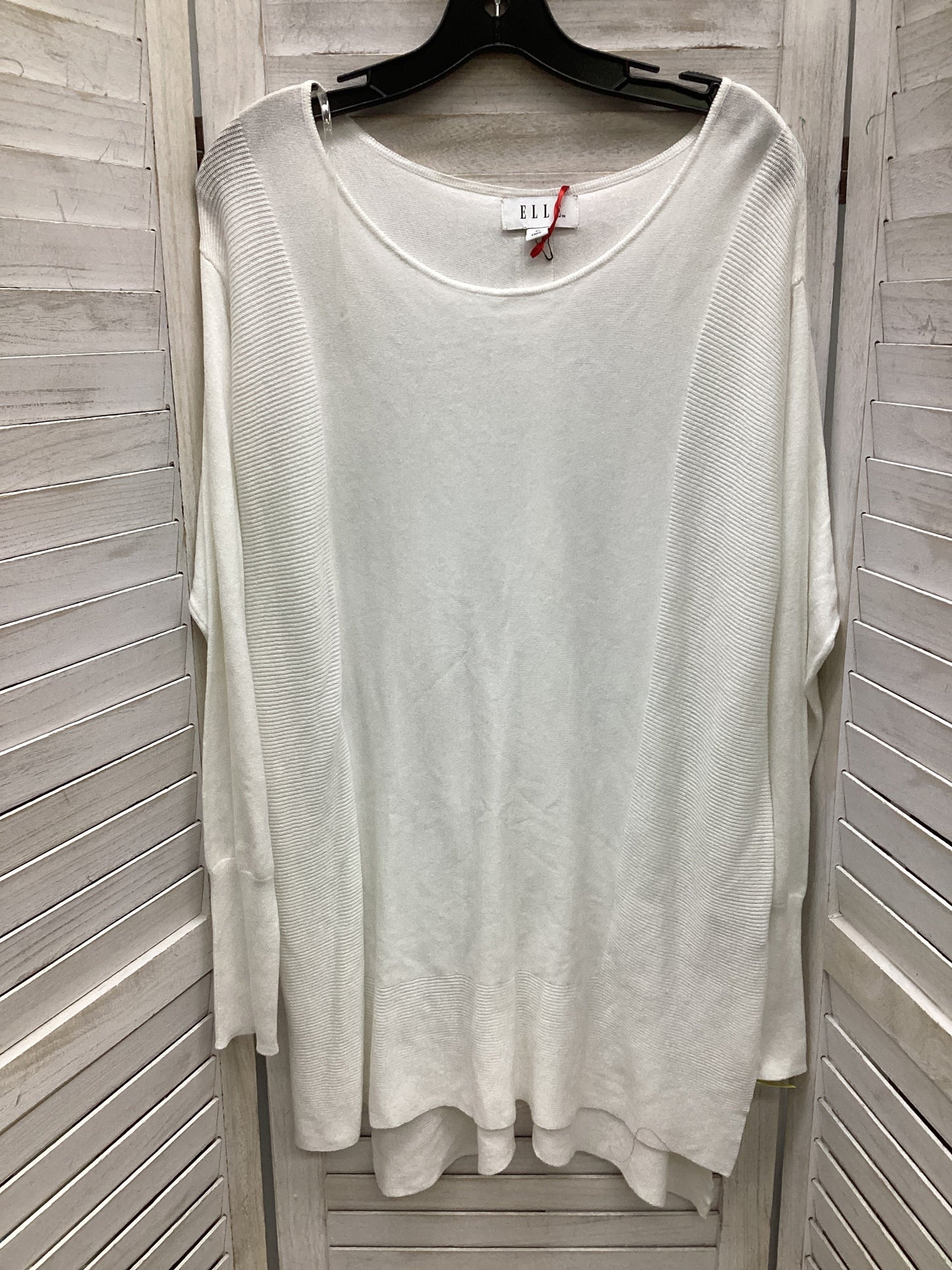 Top Long Sleeve By Elle In White, Size: Xl