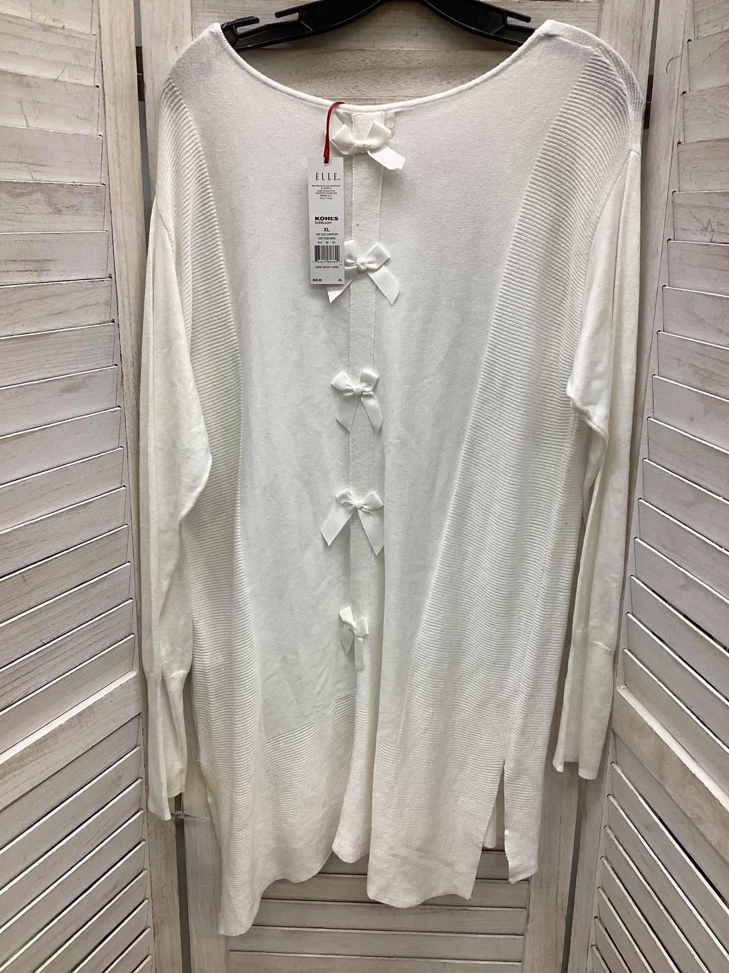 Top Long Sleeve By Elle In White, Size: Xl