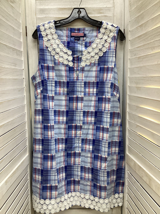 Dress Casual Midi By Vineyard Vines In Plaid Pattern, Size: 14