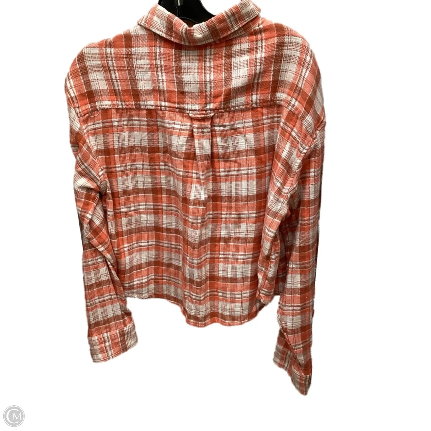 Top Long Sleeve By American Eagle In Plaid Pattern, Size: M