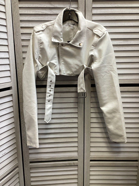 Jacket Leather By Fashion Nova In White, Size: L