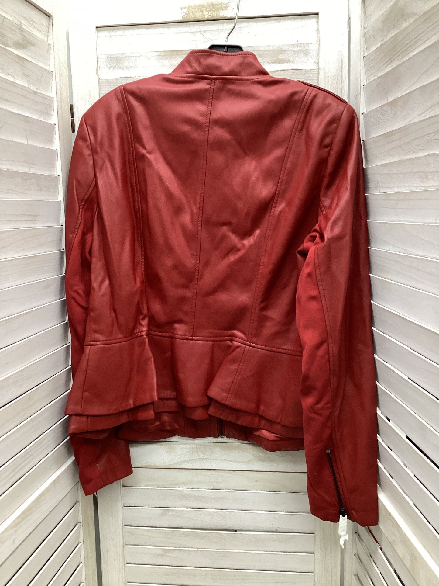 Jacket Leather By Gilli In Red, Size: 14