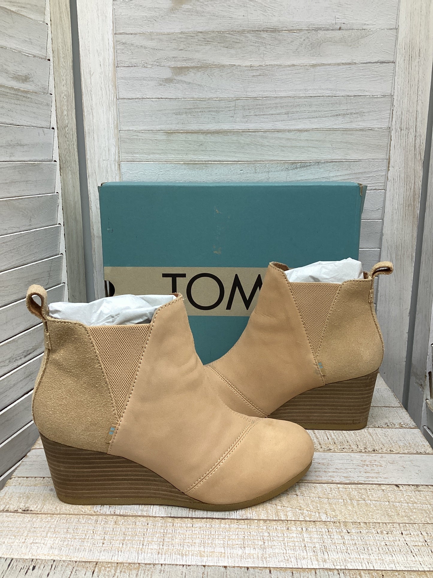 Boots Ankle Heels By Toms In Tan, Size: 8