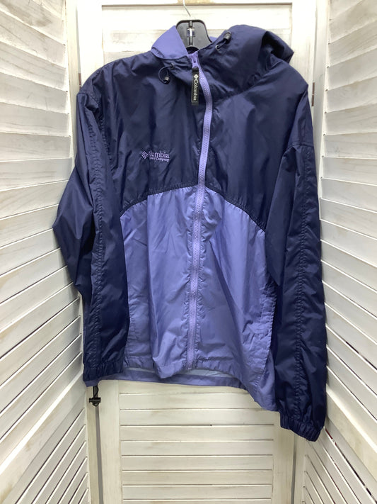 Jacket Windbreaker By Columbia In Blue, Size: M