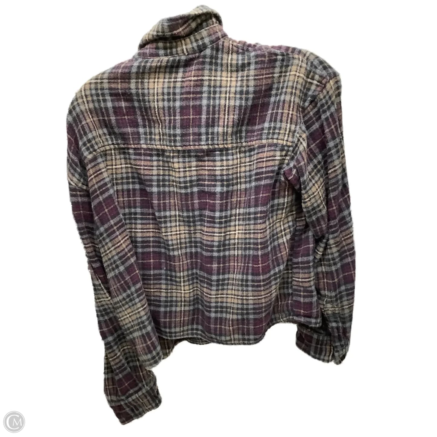 Top Long Sleeve By American Eagle In Plaid Pattern, Size: S
