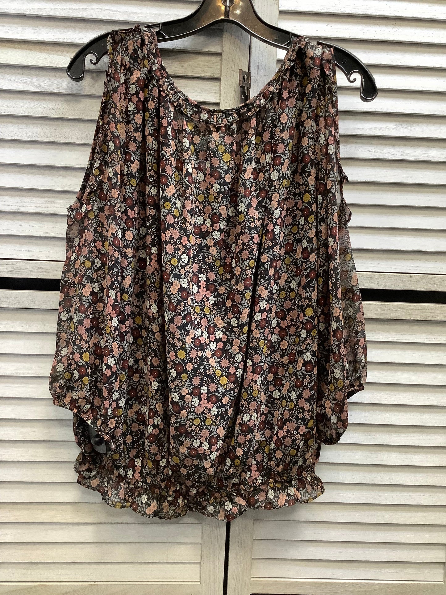 Top Long Sleeve By Max Studio In Floral Print, Size: Xl