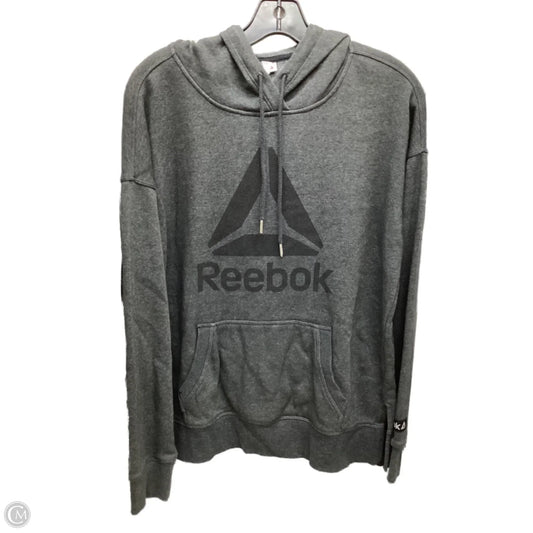 Sweatshirt Hoodie By Reebok In Grey, Size: M