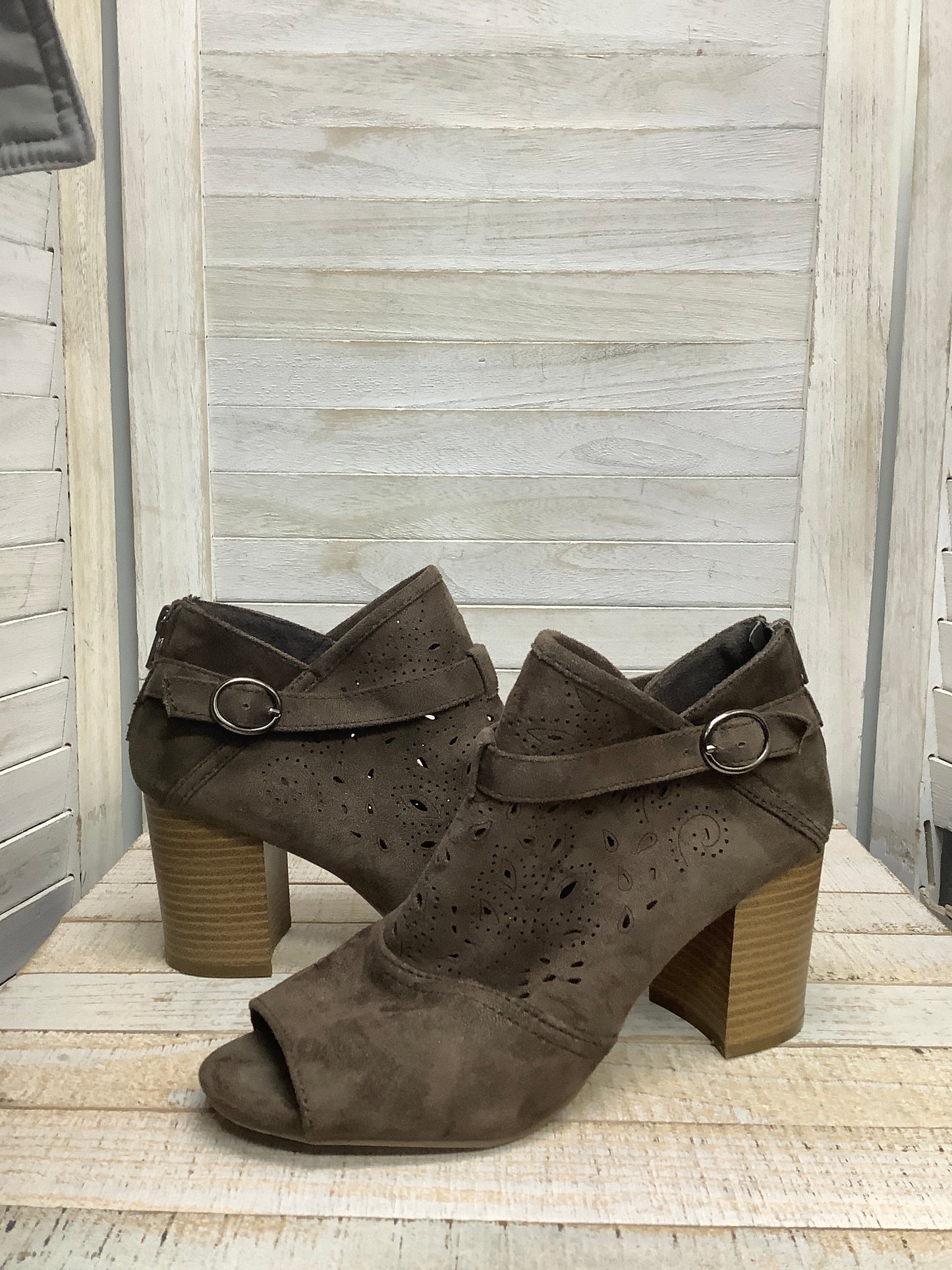 Boots Ankle Heels By So In Brown, Size: 8