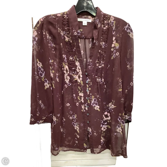 Top Long Sleeve By Banana Republic In Floral Print, Size: S