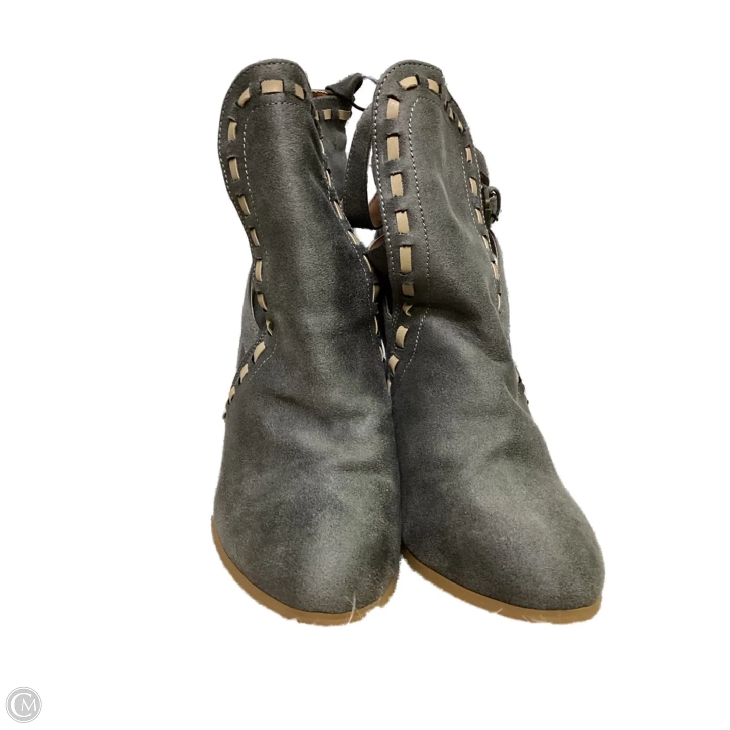 Boots Ankle Heels By Venus In Grey, Size: 9