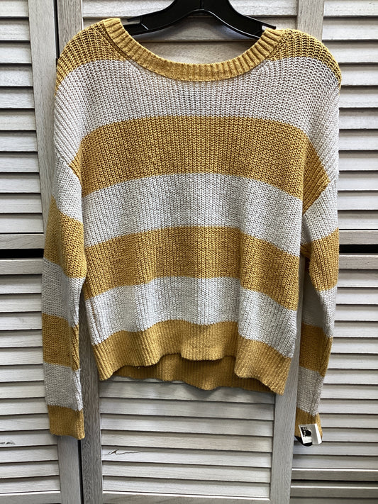 Sweater By American Eagle In White & Yellow, Size: M