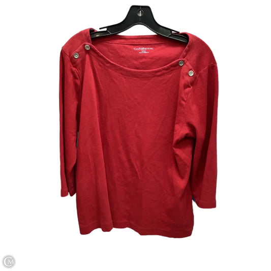 Top Long Sleeve By Croft And Barrow In Red, Size: Xxl
