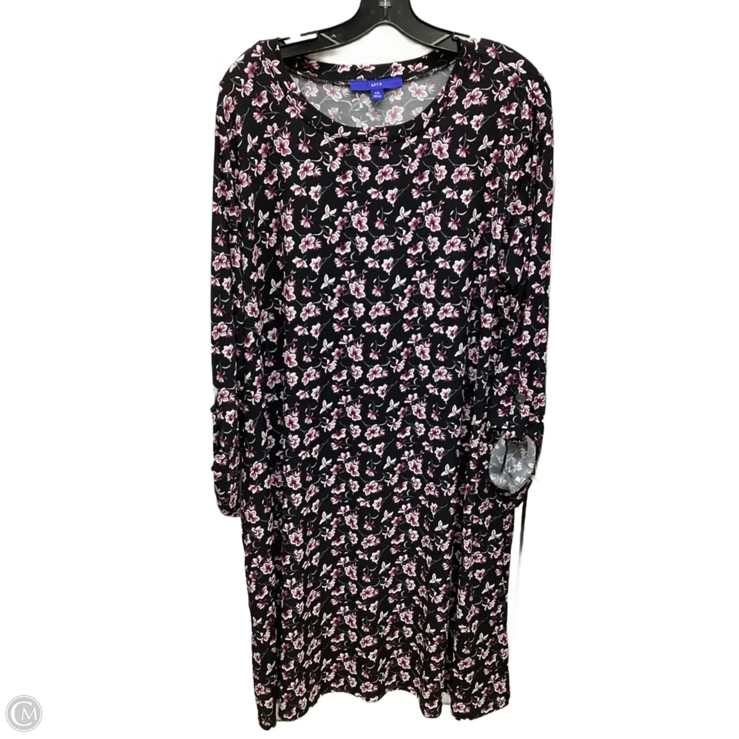 Dress Casual Midi By Apt 9 In Floral Print, Size: Xxl