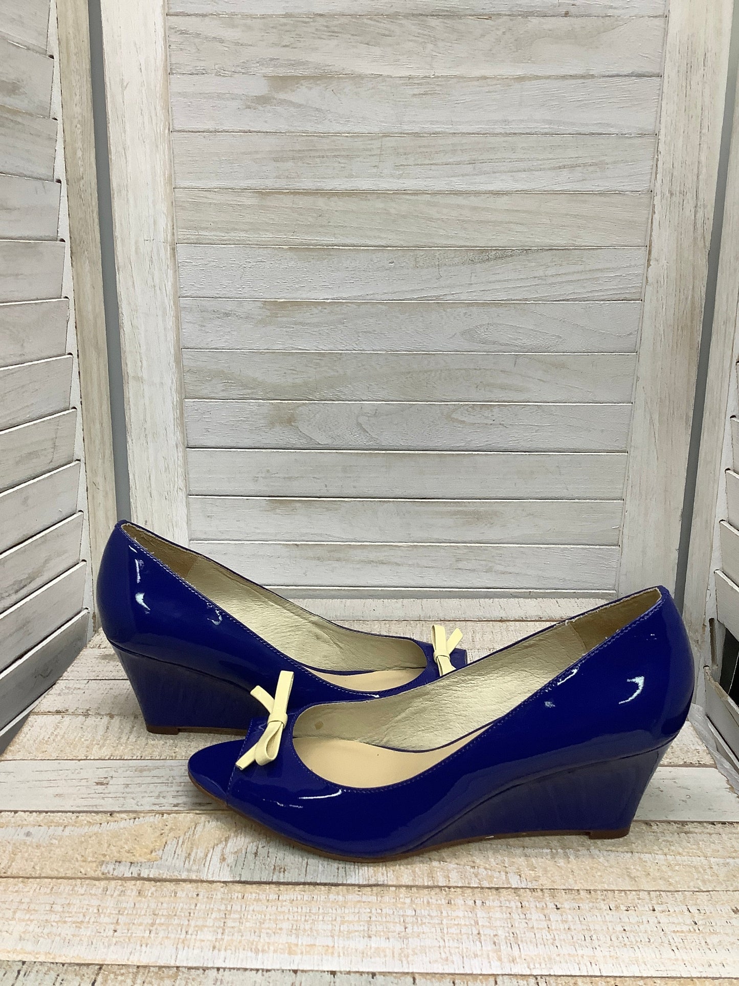 Sandals Heels Wedge By Kate Spade In Blue, Size: 8.5