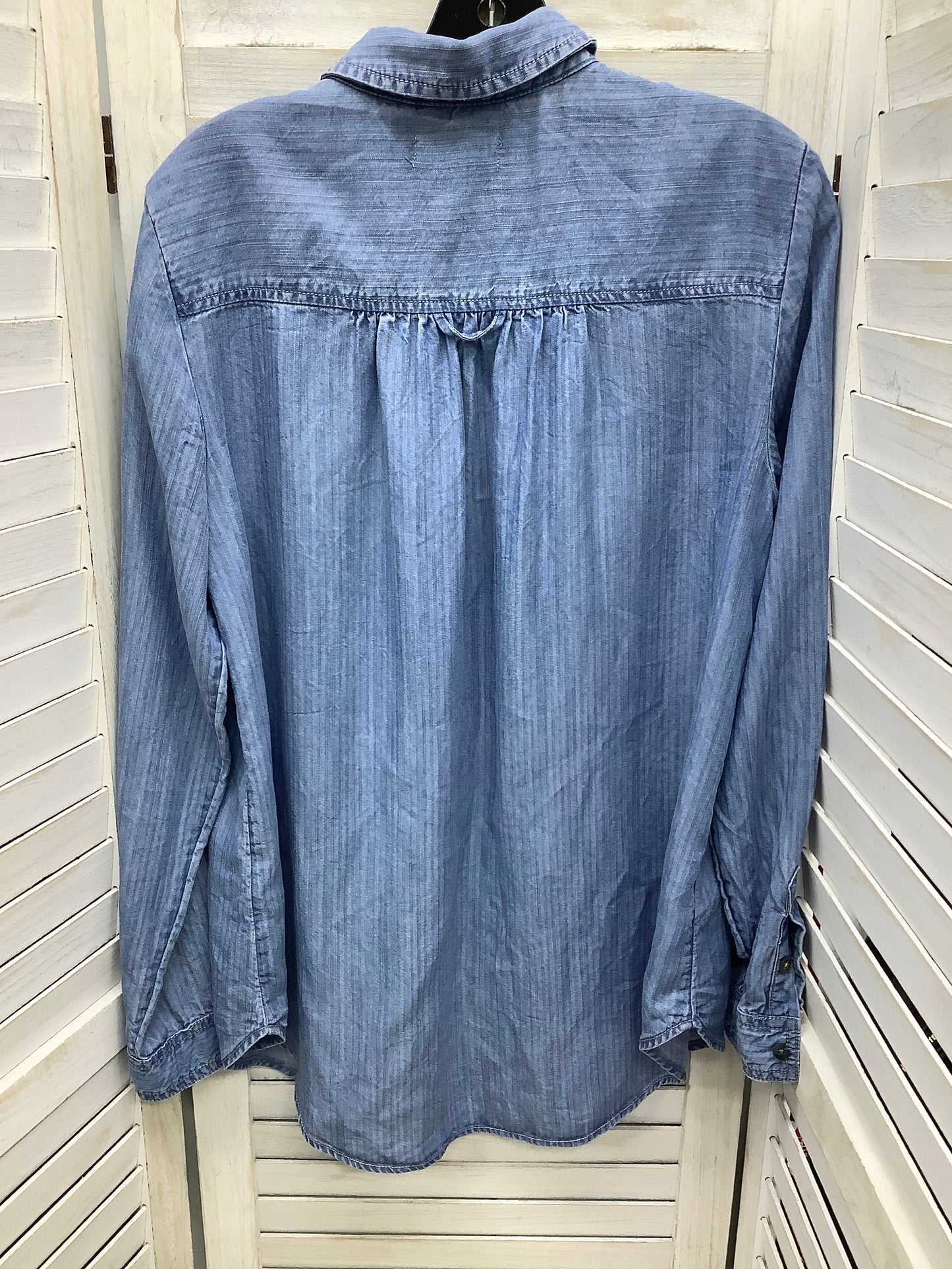 Top Long Sleeve By Anthropologie In Blue Denim, Size: S