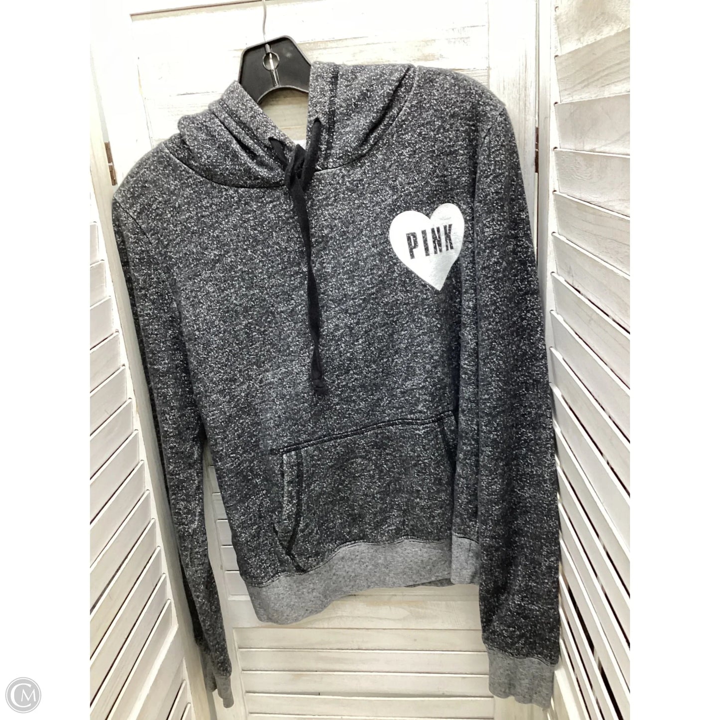 Sweatshirt Hoodie By Pink In Grey, Size: S
