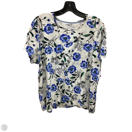 Top Short Sleeve By Croft And Barrow In Floral Print, Size: 1x