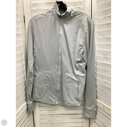 Athletic Jacket By Zelos In Grey, Size: L