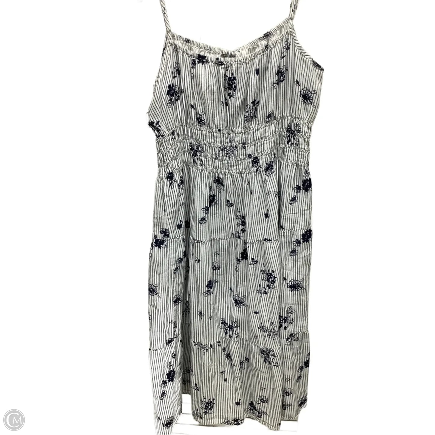 Dress Casual Midi By Vero Moda In Blue & White, Size: M