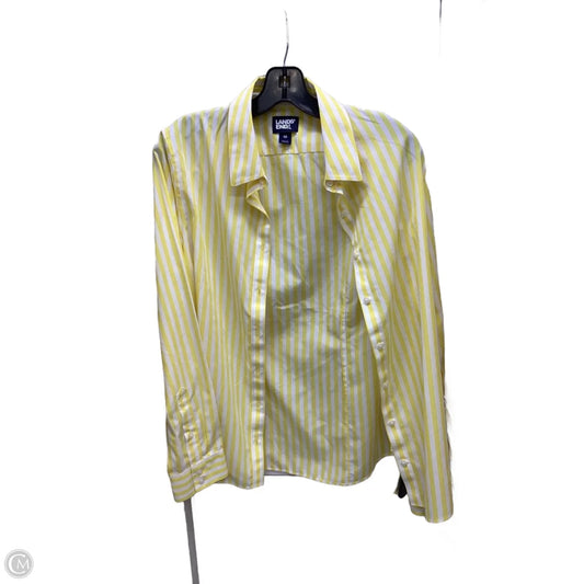 Top Long Sleeve By Lands End In Striped Pattern, Size: M