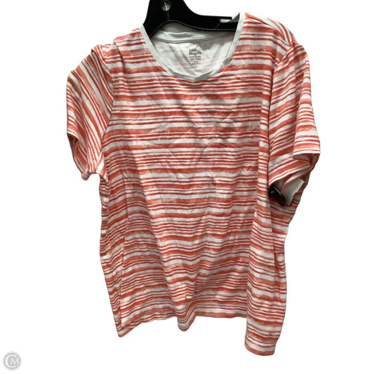 Top Short Sleeve By Kim Rogers In Striped Pattern, Size: Xxl