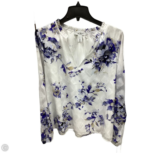 Top Long Sleeve By White House Black Market In Multi-colored, Size: L
