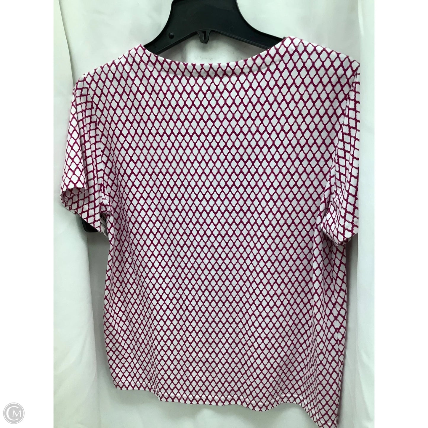 Top Short Sleeve By Clothes Mentor In Pink & White, Size: M