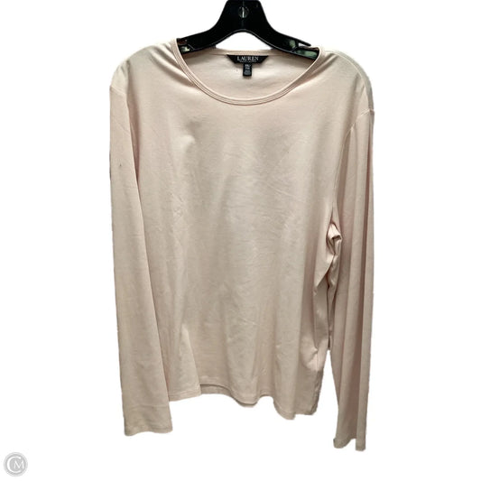 Top Long Sleeve By Lauren By Ralph Lauren In Pink, Size: Xxl