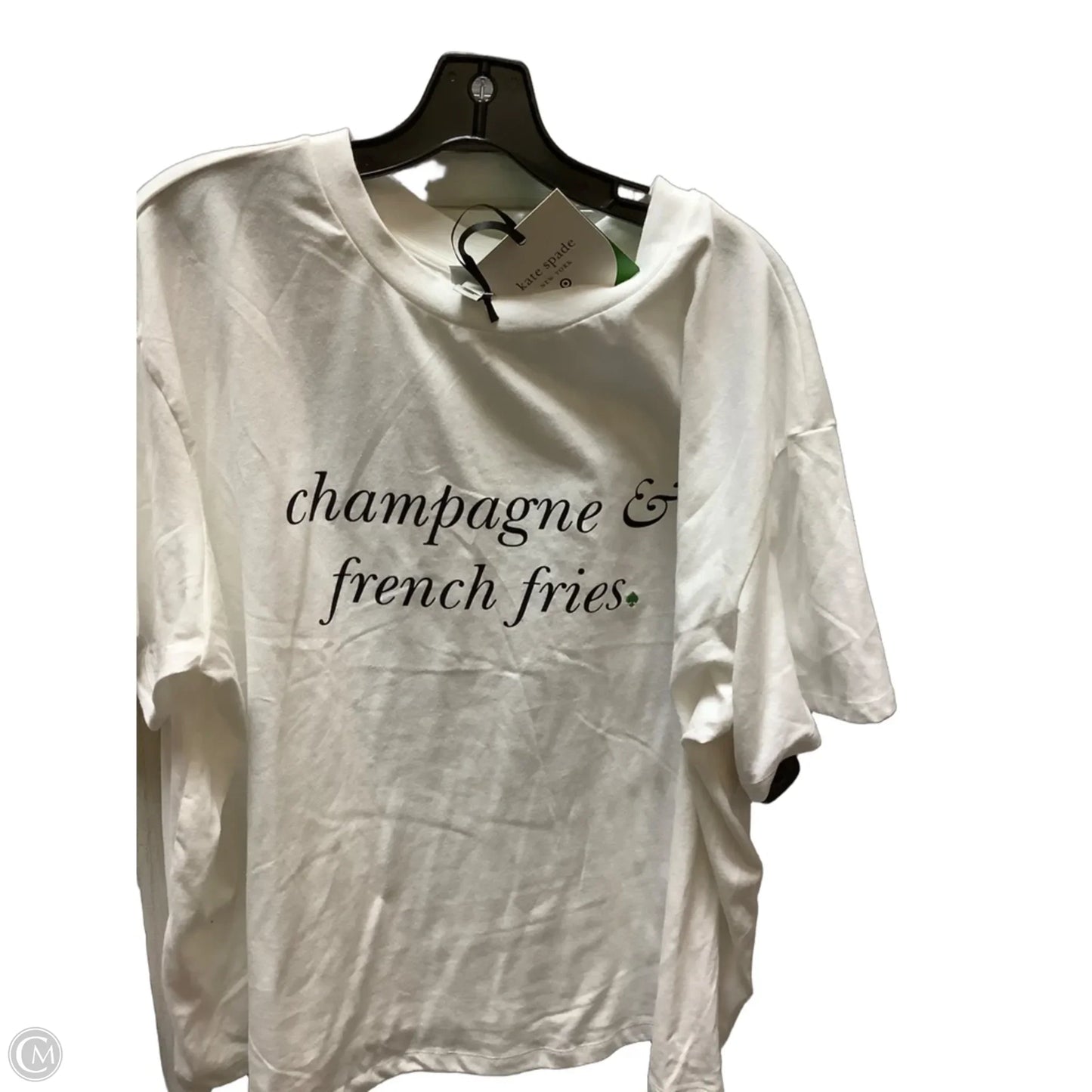 Top Short Sleeve Designer By Kate Spade In Ivory, Size: 2x