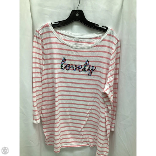 Top Long Sleeve By Talbots In Striped Pattern, Size: 2x