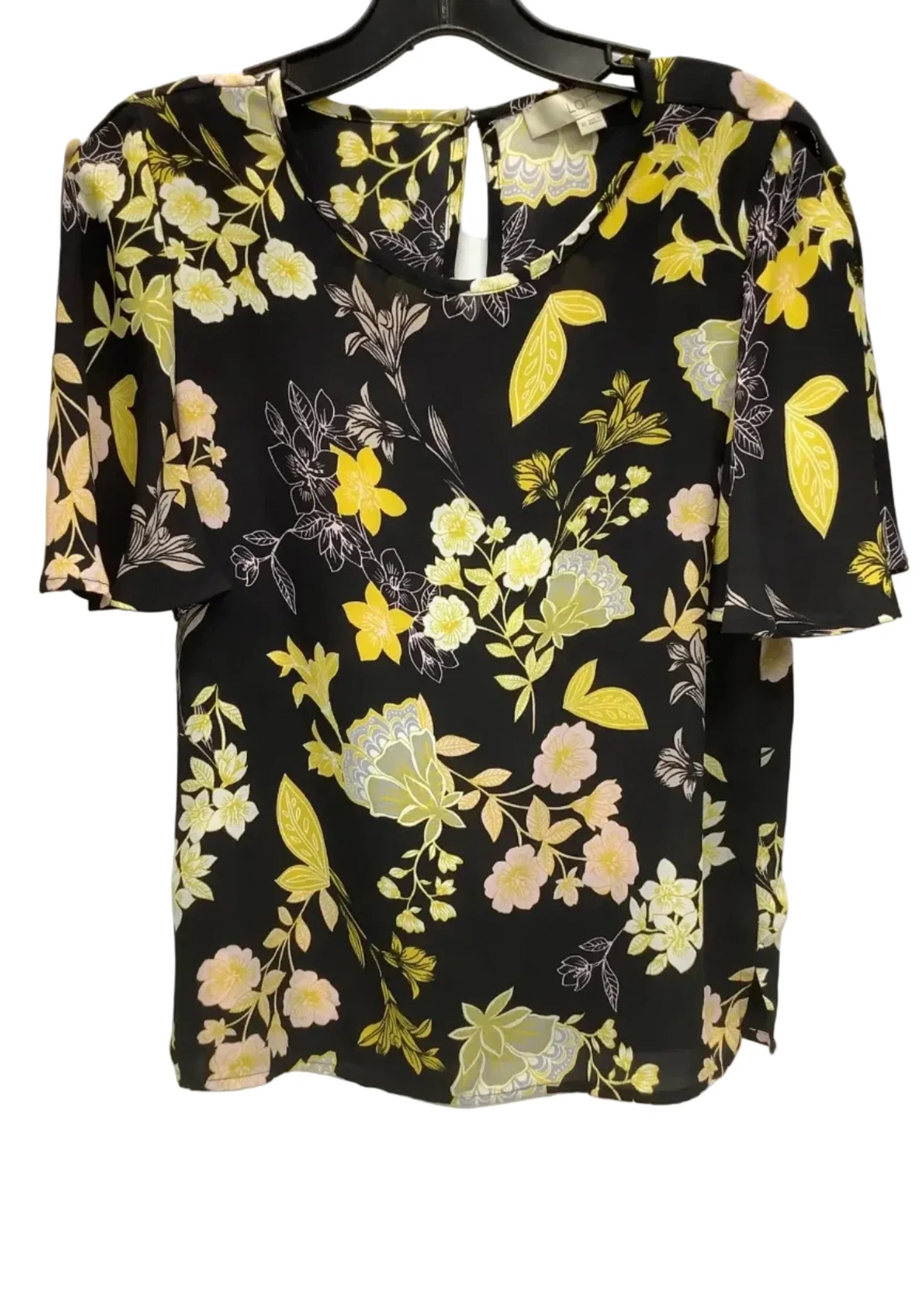 Top SS By Loft In Floral Print, Size: XS