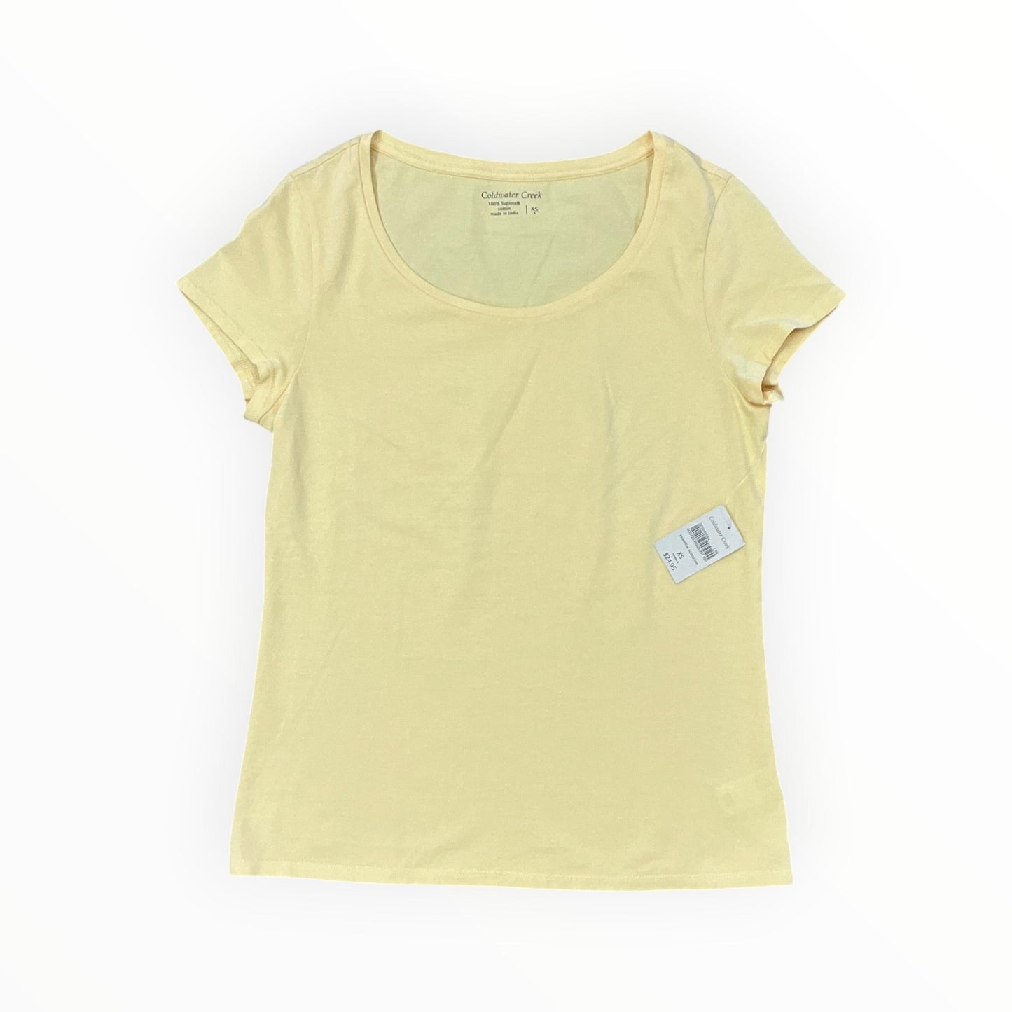 Top Ss Basic By Coldwater Creek In Yellow, Size:Xs