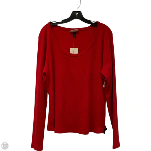 Top Long Sleeve Basic By Universal Thread In Red, Size: Xxl
