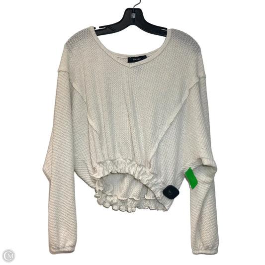 Top Long Sleeve By Forever 21 In White, Size: S