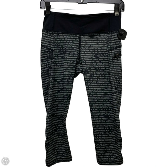 Athletic Leggings Capris By Lululemon In Black & Grey, Size: S