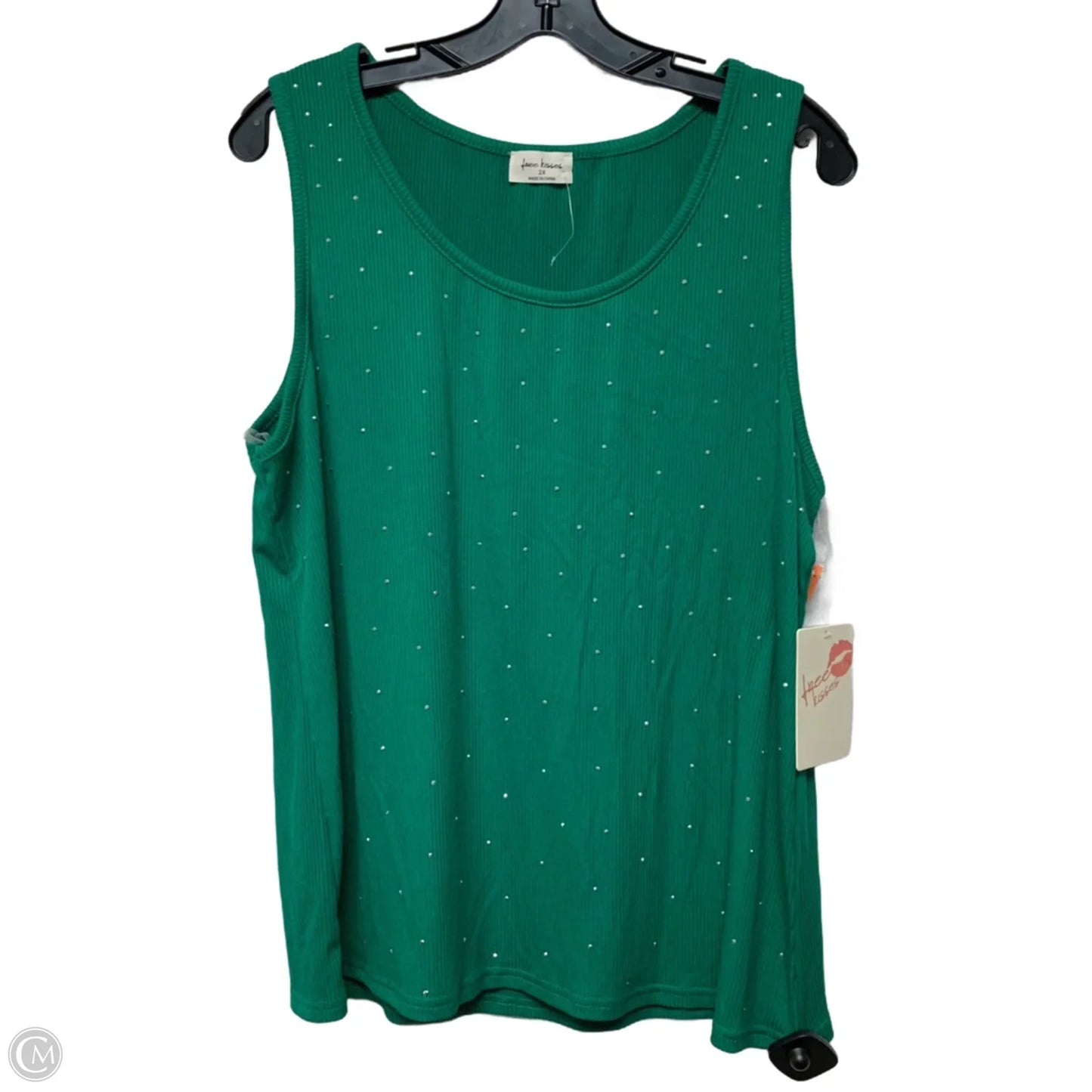 Tank Top By Free Kisses In Green, Size: 2x