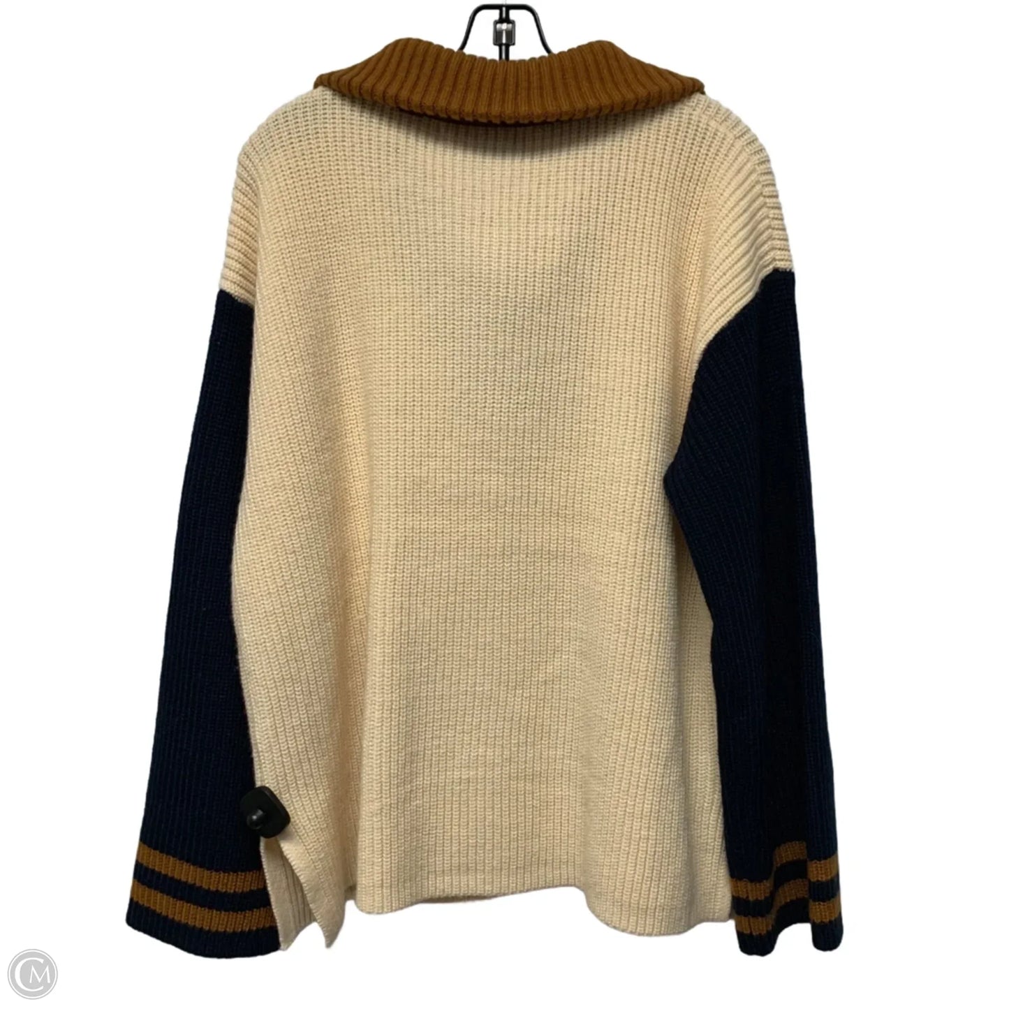 Sweatshirt Collar By English Factory In Blue & Cream, Size: L