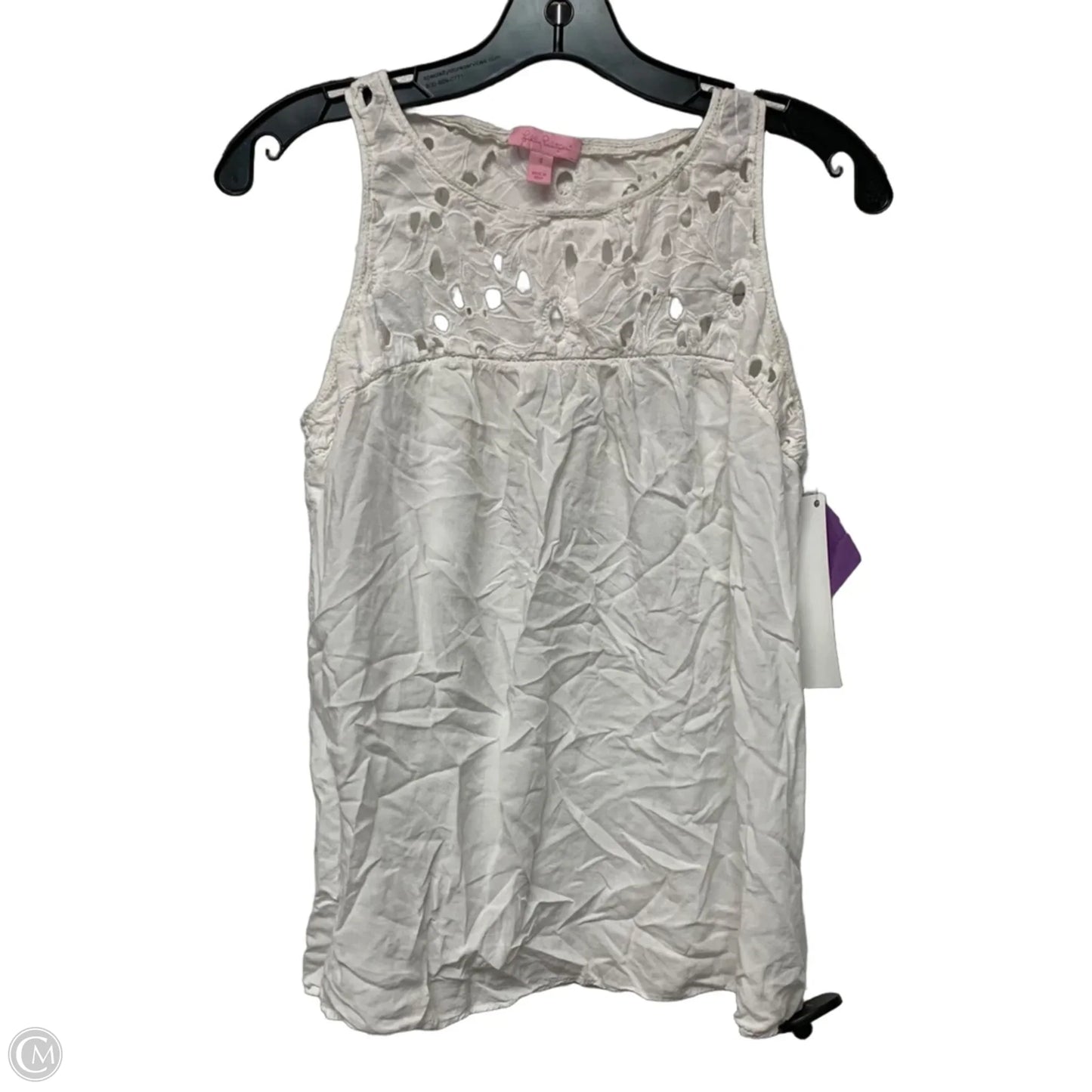Top Sleeveless Designer By Lilly Pulitzer In White, Size: S