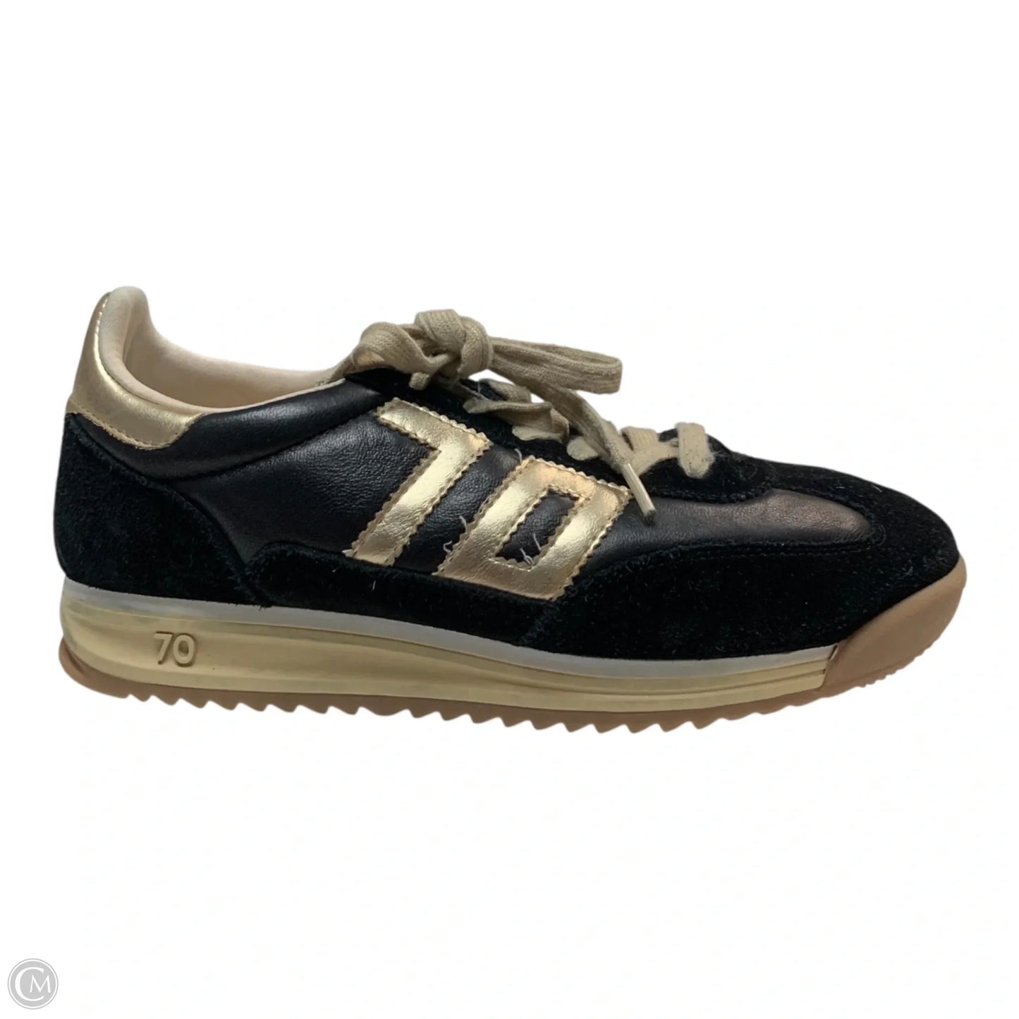 Shoes Sneakers By Back 70 In Black & Gold, Size: 9